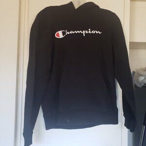 Champion Hoody Black with Champion on front Size XL